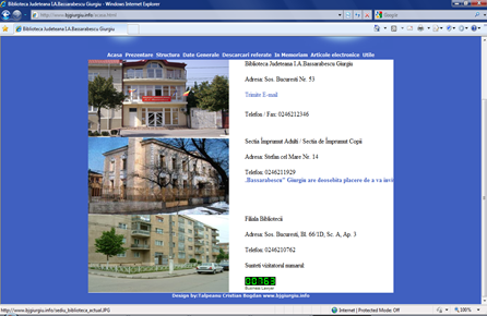 Pagina web a bibliotecii din Giurgiu